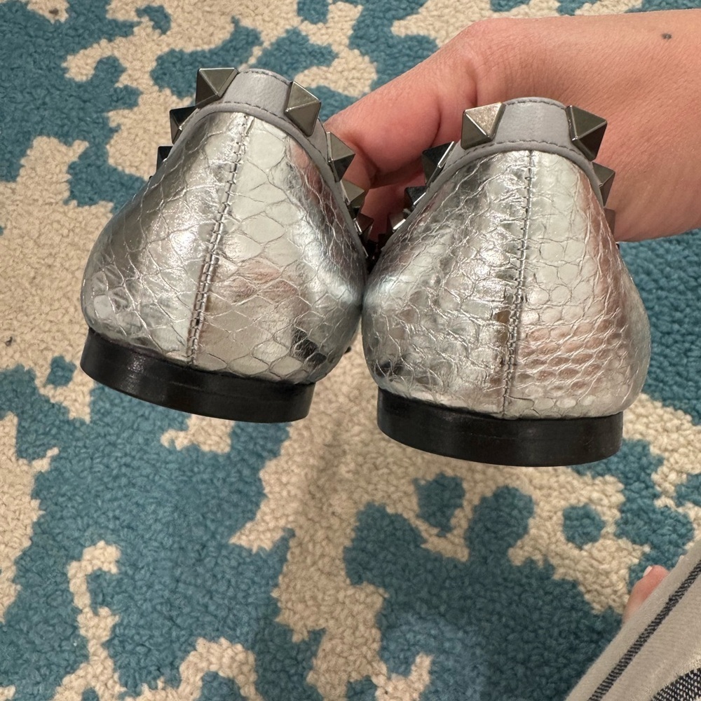 Valentino Silver Studded Women's Flats size 36 - Picture 3 of 6